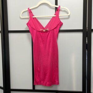 Vintage Y2k NWT Victorias Secret Fuchsia Pink Fitted Silk Slip Lingerie